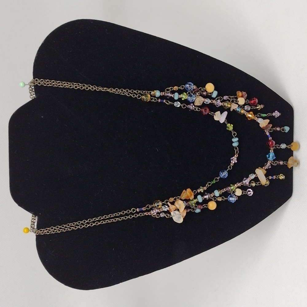 Premier Designs‎ Cody Double Strand Beaded Antiqued Chain Necklace
